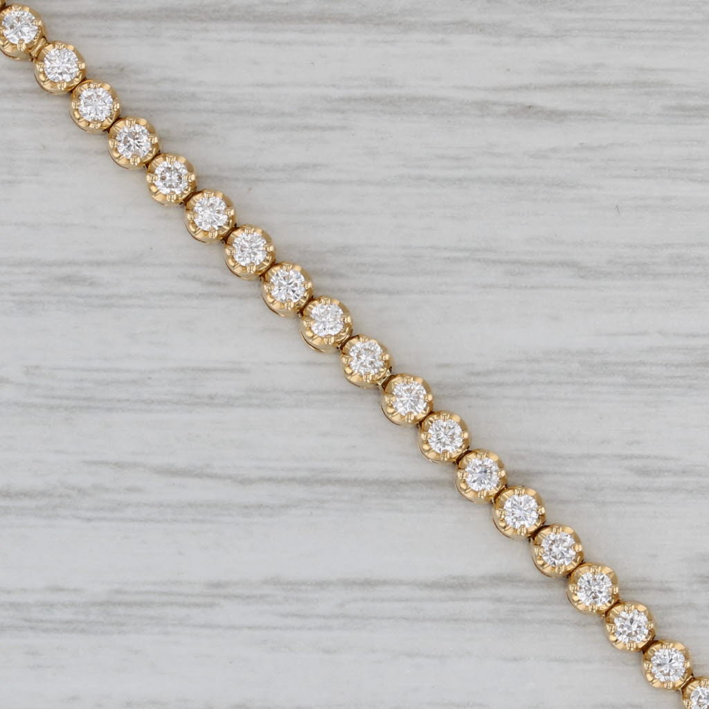 Gray New 1.82ctw Round Diamond Tennis Bracelet 14k Yellow Gold 6.75" 3mm