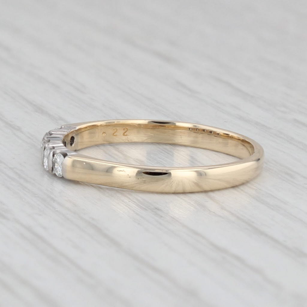 Light Gray 0.20ctw Diamond Wedding Band 14k Gold Size 8 Stackable Anniversary Ring