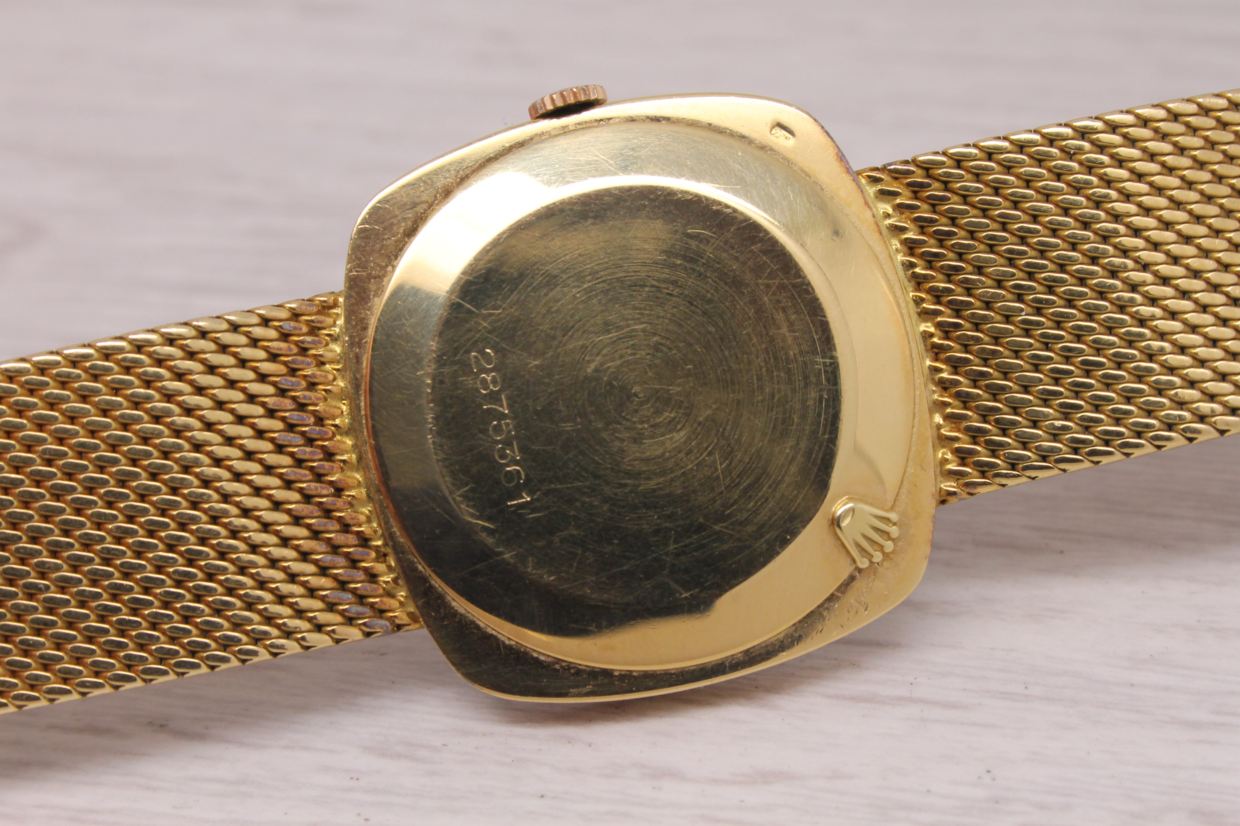 Rosy Brown Vintage 1970's Rolex Cellini 18k Mens Yellow Gold Manual Heavy Bracelet Watch