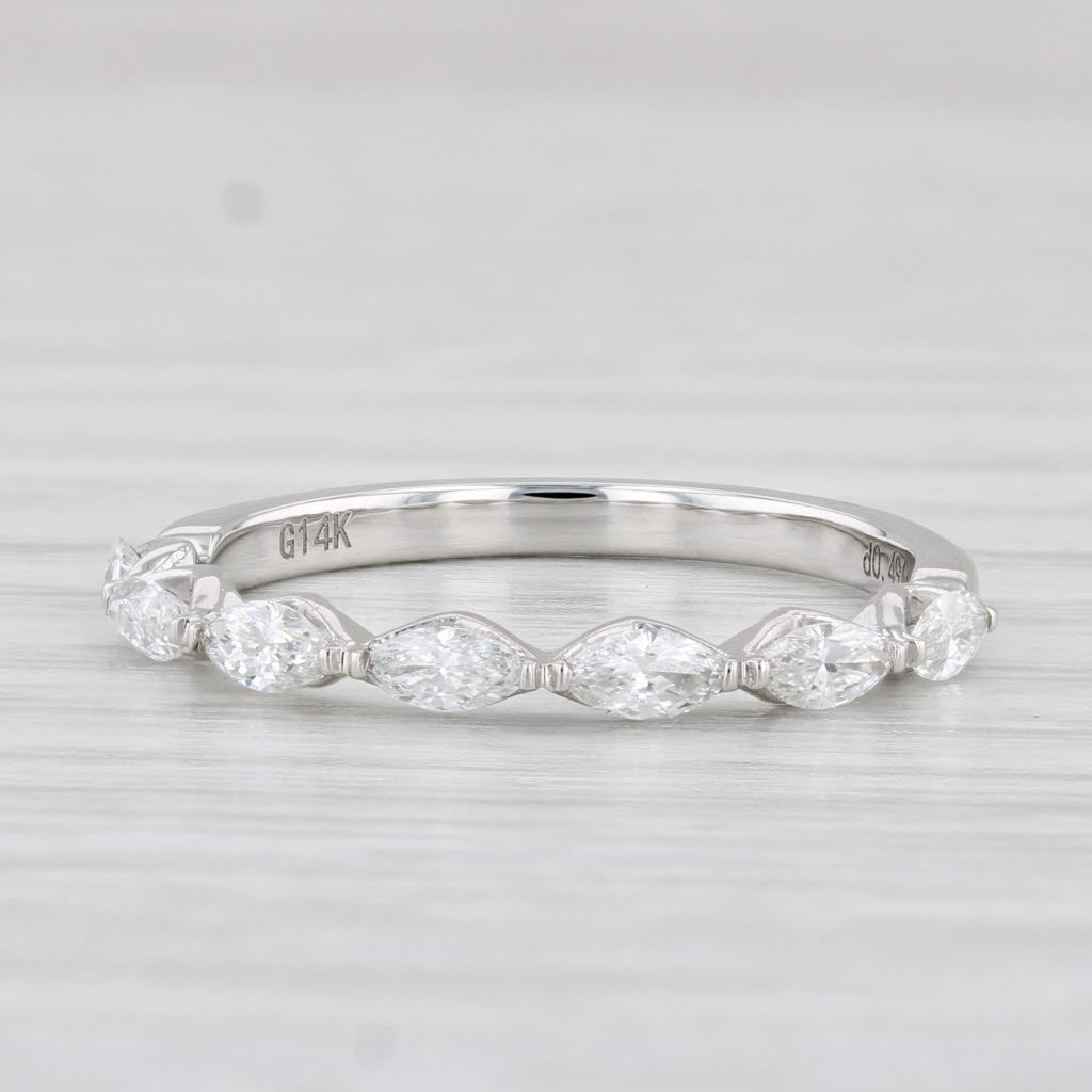 Light Gray New 0.49ctw Diamond Ring 14k White Gold Size 6.5 Stackable Wedding Band