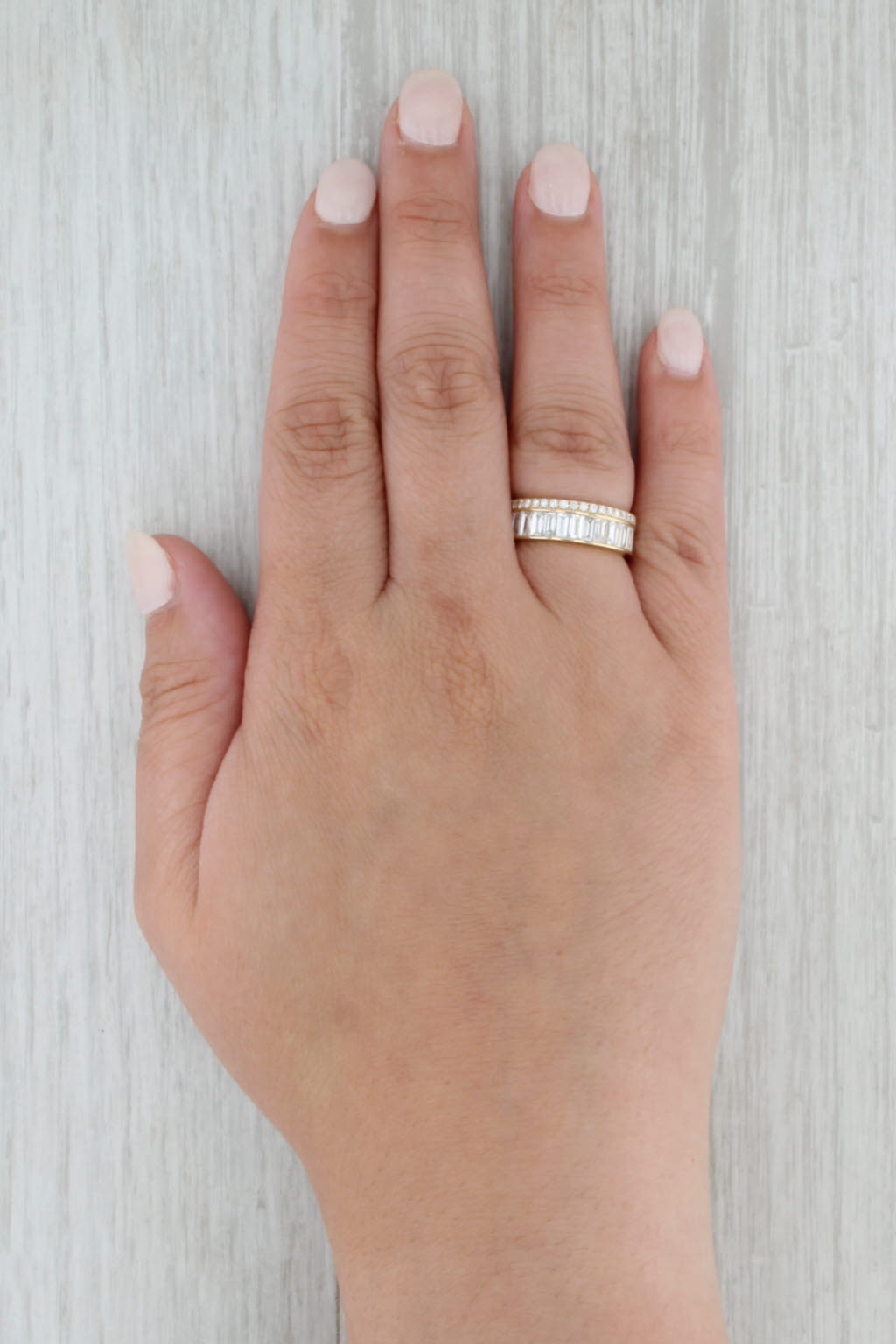 New 3.41ctw Diamond Eternity Band 14k Gold Ring Anniversary Stackable Size 6.5