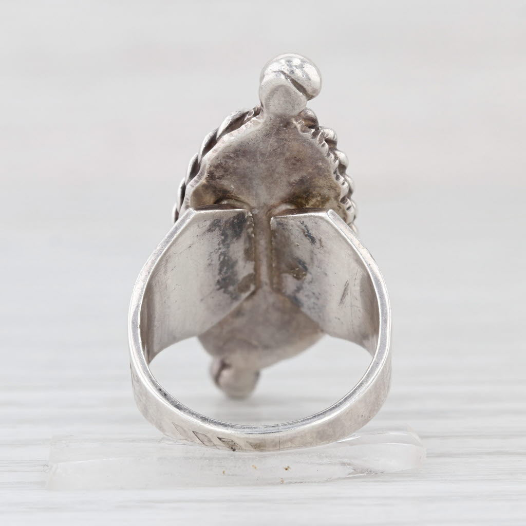 Vintage Native American Turquoise Ring Stamped Sterling Silver Size 6