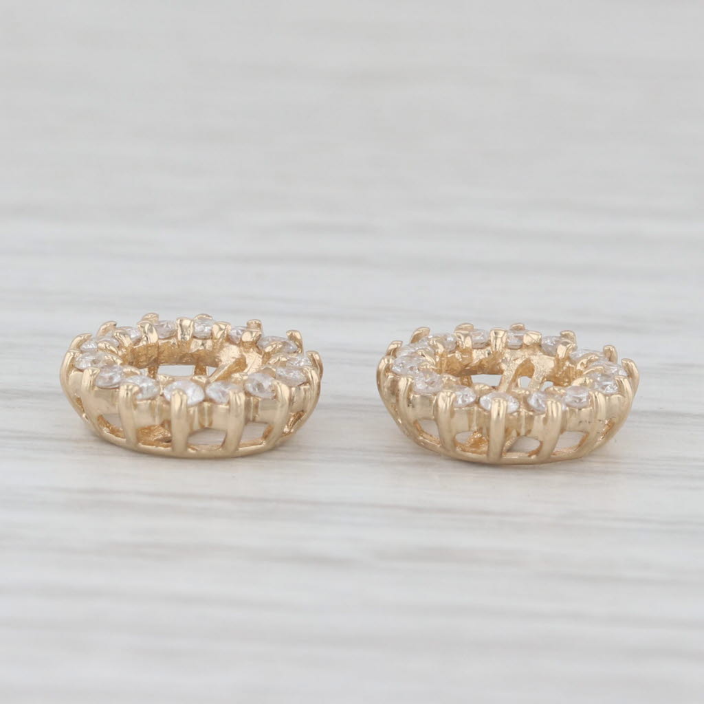 Light Gray 0.28ctw Diamond Halo Earring Enhancers 14k Yellow Gold