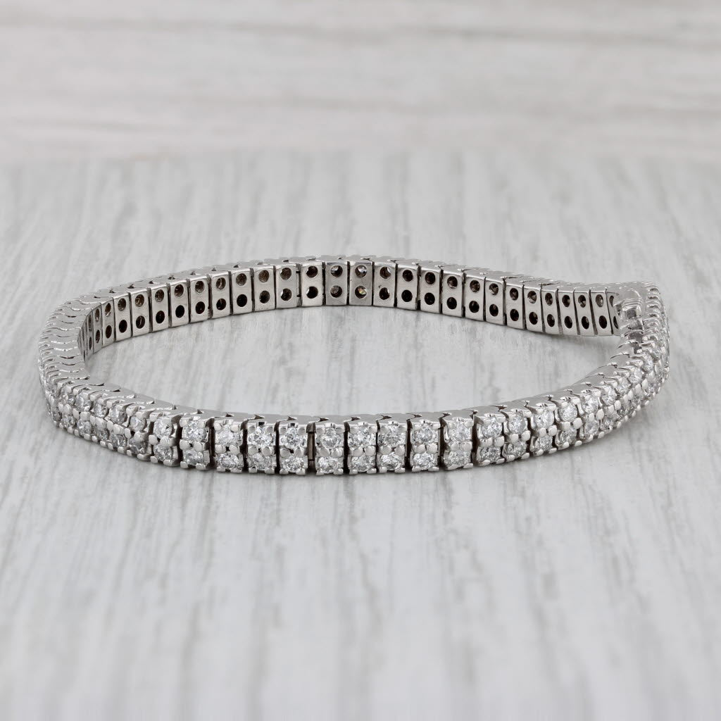 Gray 1.90ctw Diamond Tennis Bracelet 14k White Gold 7" 4.4mm