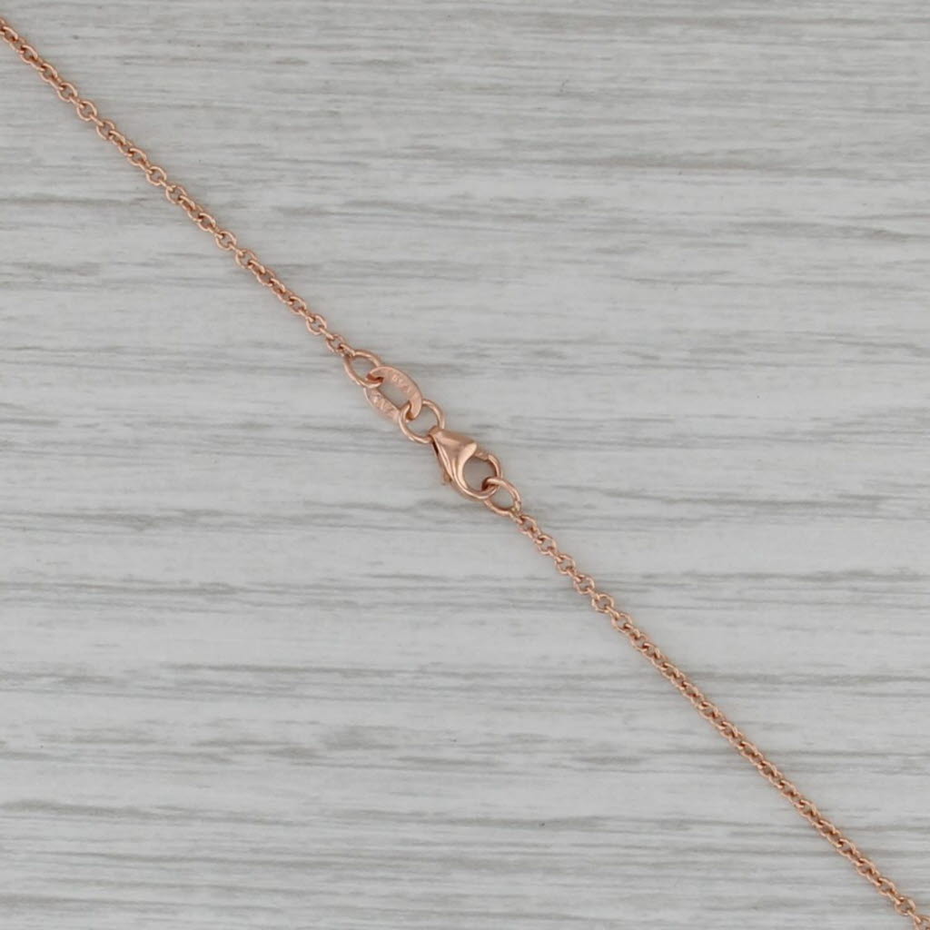 New 2.56ctw Diamond Opal Pendant Necklace 14k Rose Gold 17.75" Cable Chain
