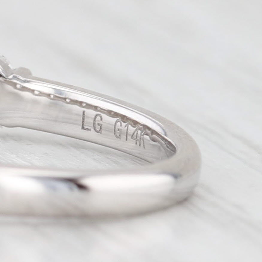 Light Gray New 1.06ctw Lab Grown Diamond Wedding Band 14k White Gold Stackable Ring Sz 6.5