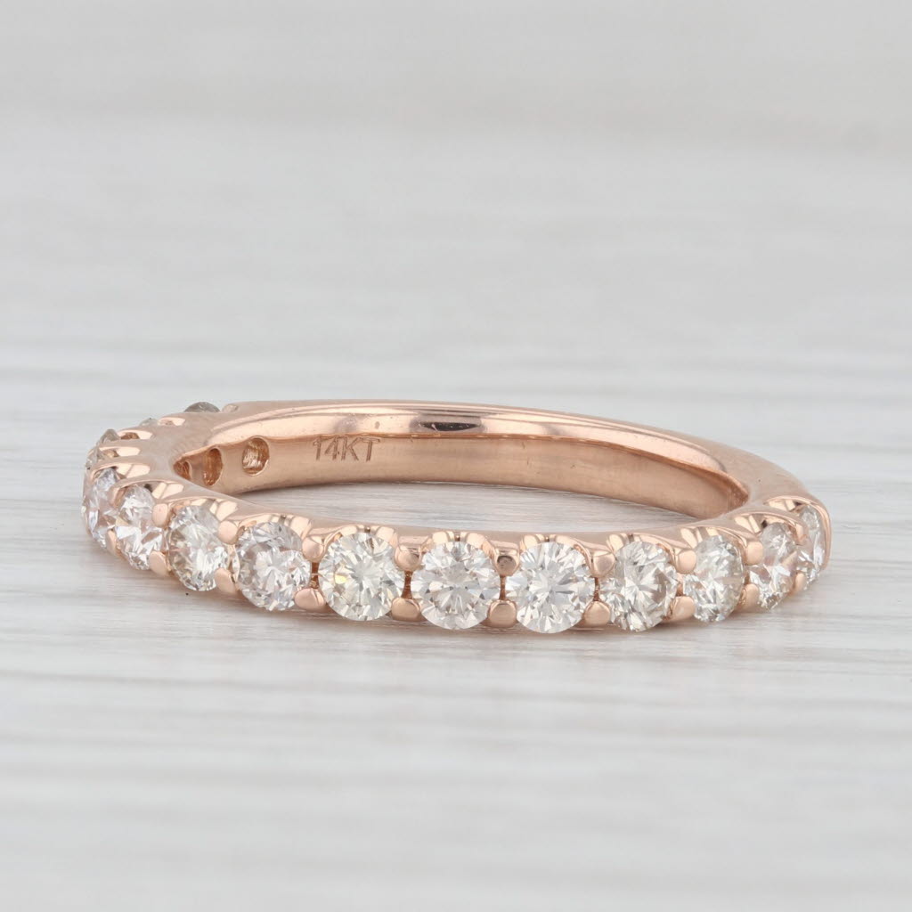 Light Gray Le Vian 0.90ctw Diamond Wedding Band Stackable Anniversary Ring 14k Rose Gold