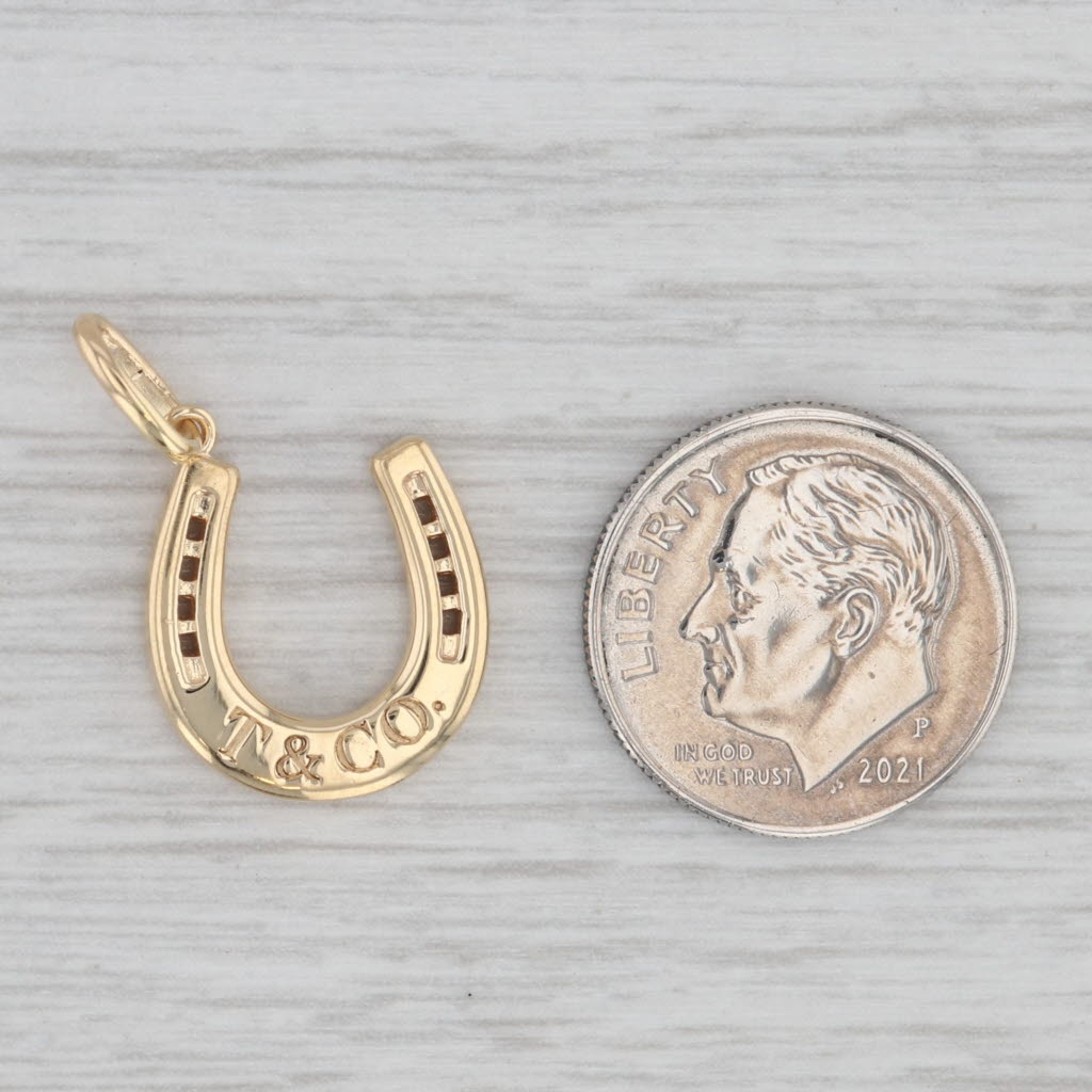 Gray Tiffany & Co Horseshoe Pendant 18k Yellow Gold Luck Equestrian Charm