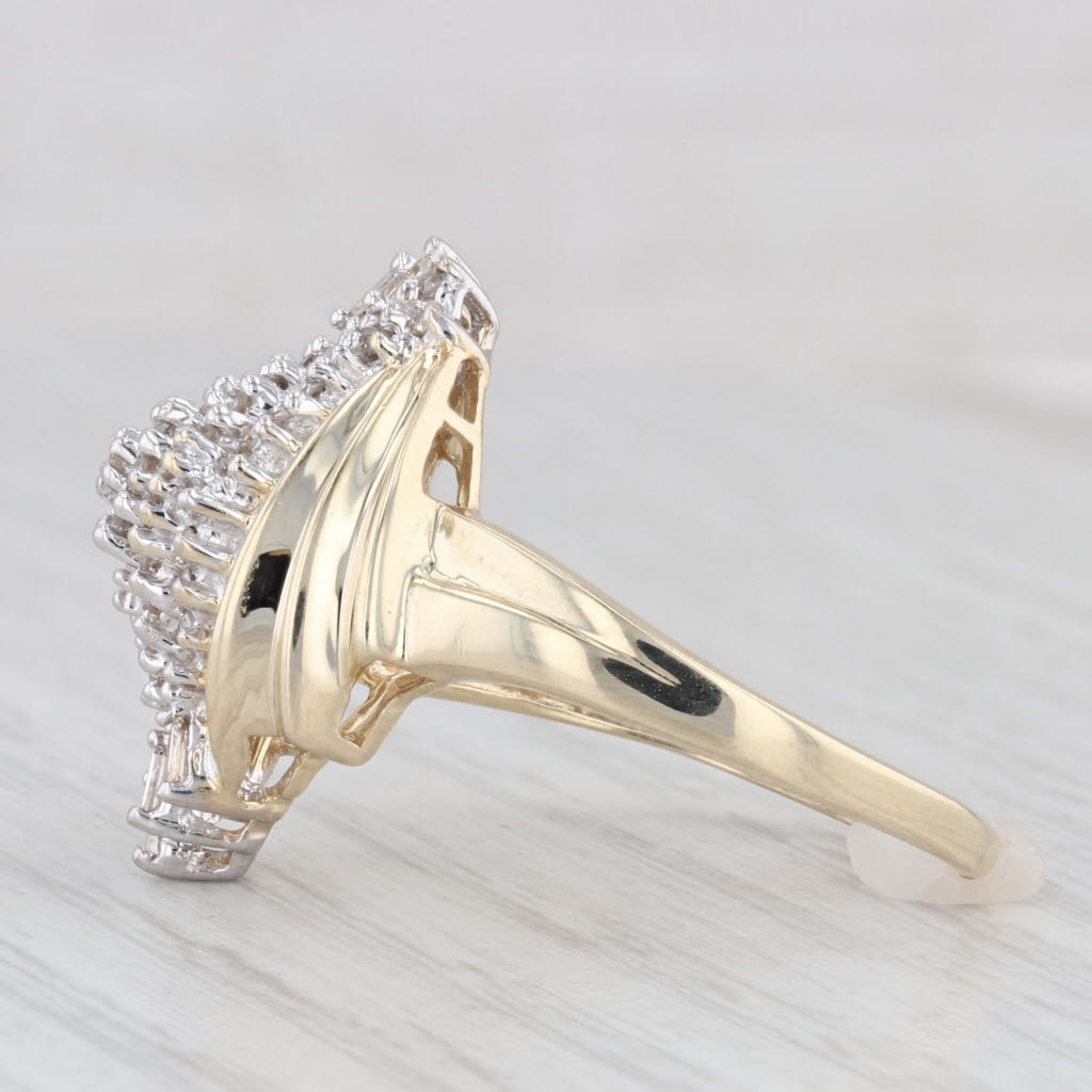 Light Gray 0.35ctw Diamond Cluster Ring 10k Yellow Gold Size 9