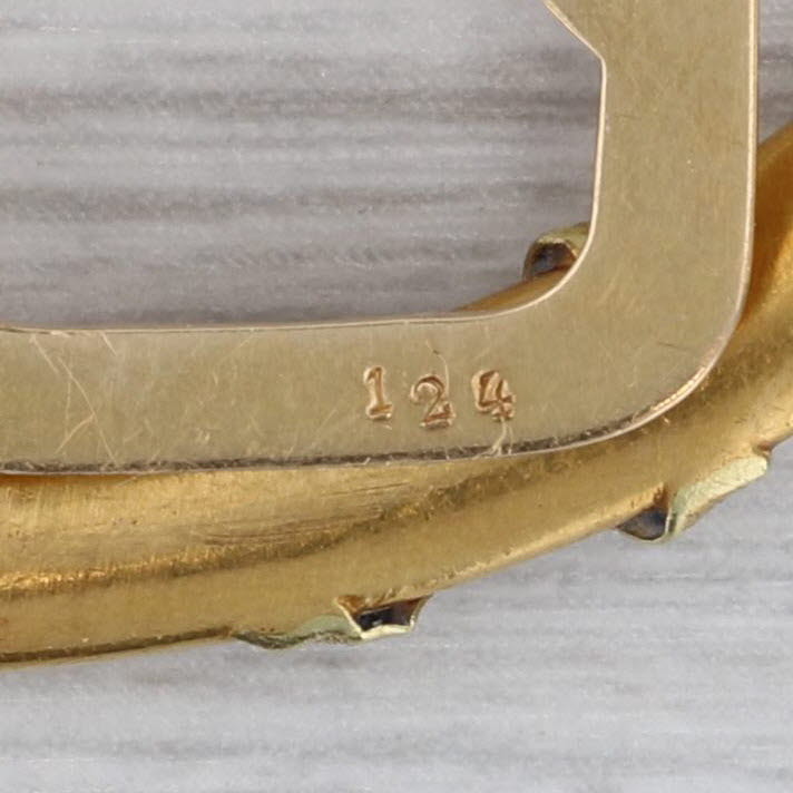 Rosy Brown Antique Hair Pin Clip 18k Yellow Gold French Hallmarks
