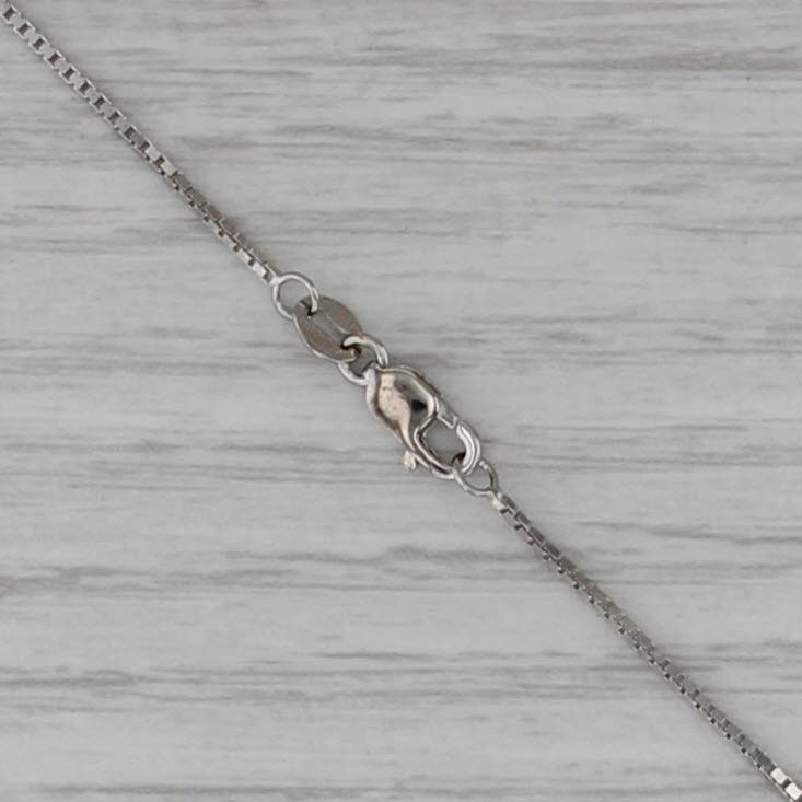 Box Chain Necklace 10k White Gold 16" 0.8mm