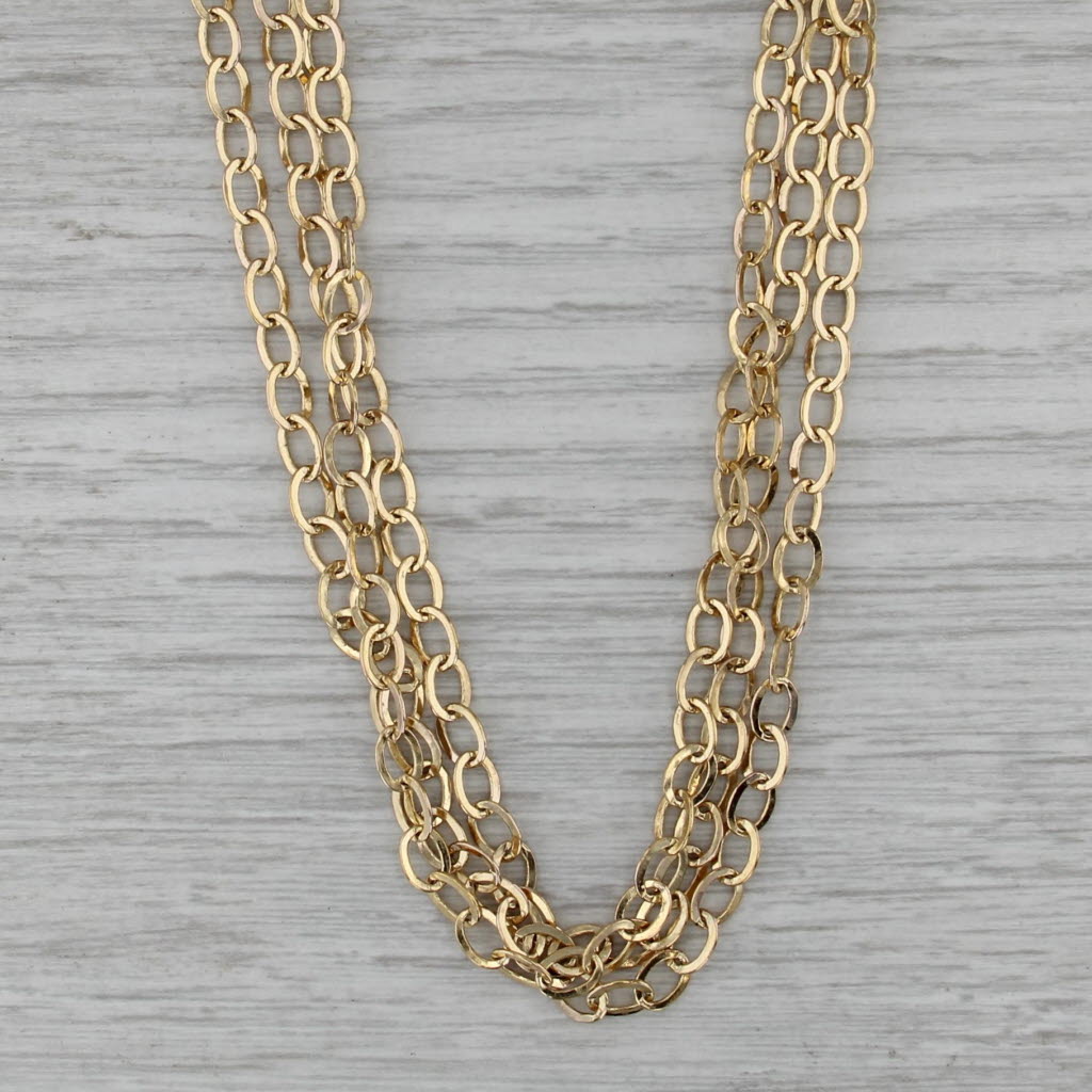 3-Strand Cable Chain Necklace 10k Yellow Gold 18.5" Multichain