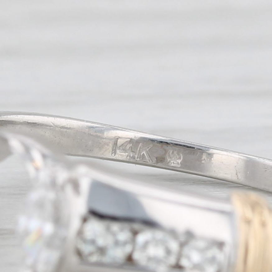 Light Gray 0.35ctw Diamond Ring Jacket Enhancer Guard 14k White Gold Size 5.75 Wedding Band