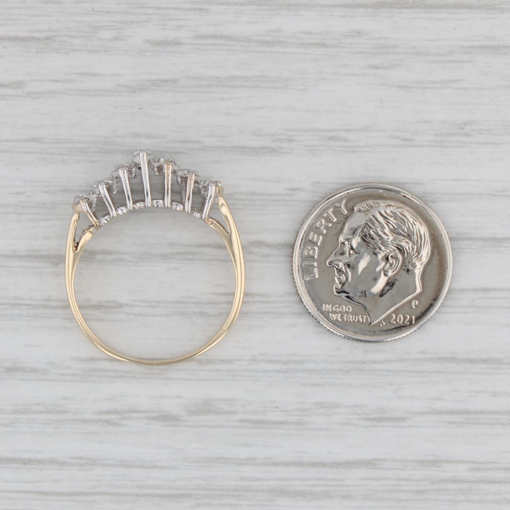 Gray 0.45ctw Diamond Tiered Pyramid Ring 10k Gold Size 7 Anniversary