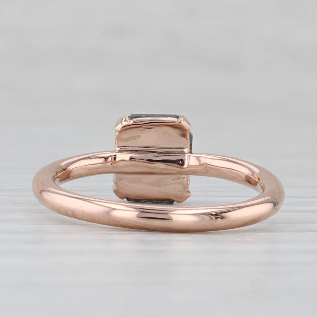 Light Gray New Custom 1.44ct Galaxy Diamond Solitaire Ring 14k Rose Gold Size 6 Octagon Cut