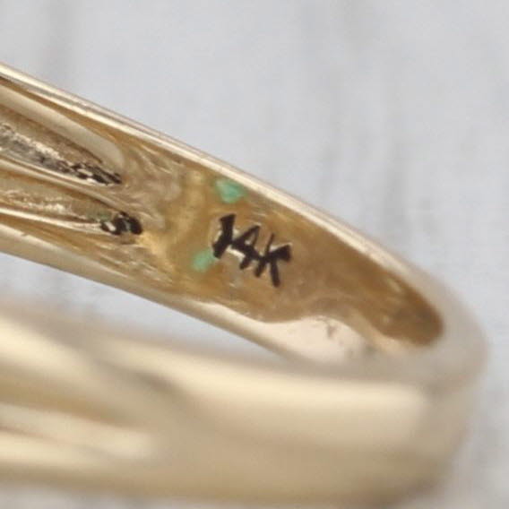 0.69ctw Marquise Emerald Diamond Ring 14k Yellow Gold Size 6.75 Bypass