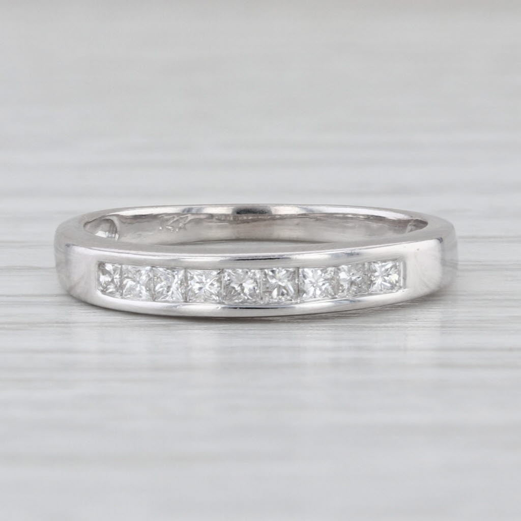 0.30ctw Diamond Wedding Band 14k White Gold Stackable Ring Size 5