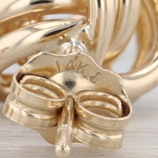 Knot Stud Earrings 14k Yellow Gold Small Round Studs