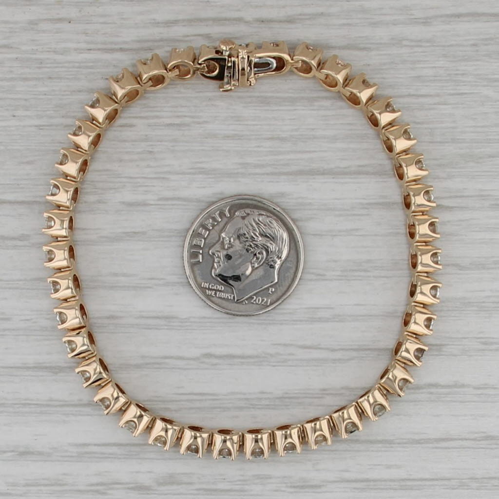 3ctw Diamond Tennis Bracelet 14k Yellow Gold 6.5" 4.4mm