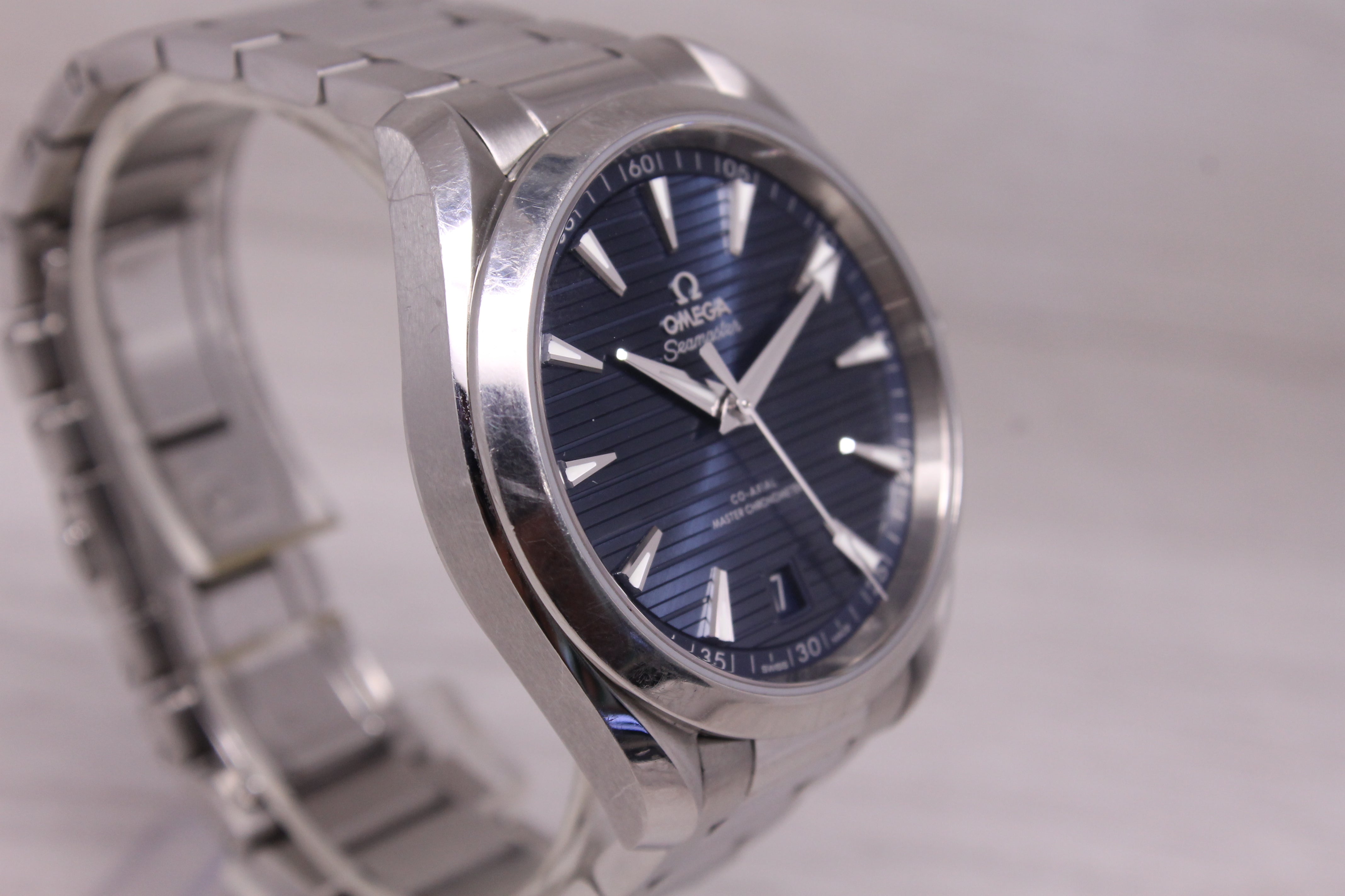 Omega Seamaster Aqua Terra Mens 41mm Steel Automatic Watch w Box Cards Full Set