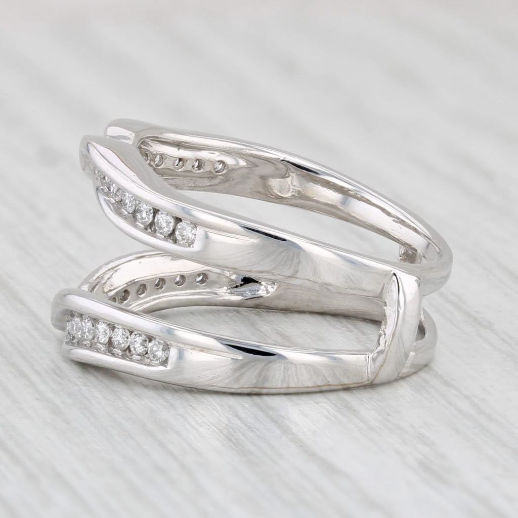 Light Gray 0.32ctw Diamond Ring Jacket 14k White Gold Size 7 Enhancer Guard Wedding Band