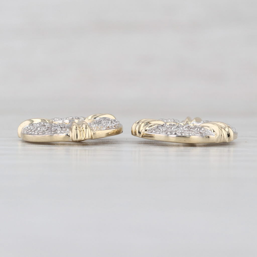 Diamond Circle Earring Jackets 14k Yellow White Gold For Stud Earrings