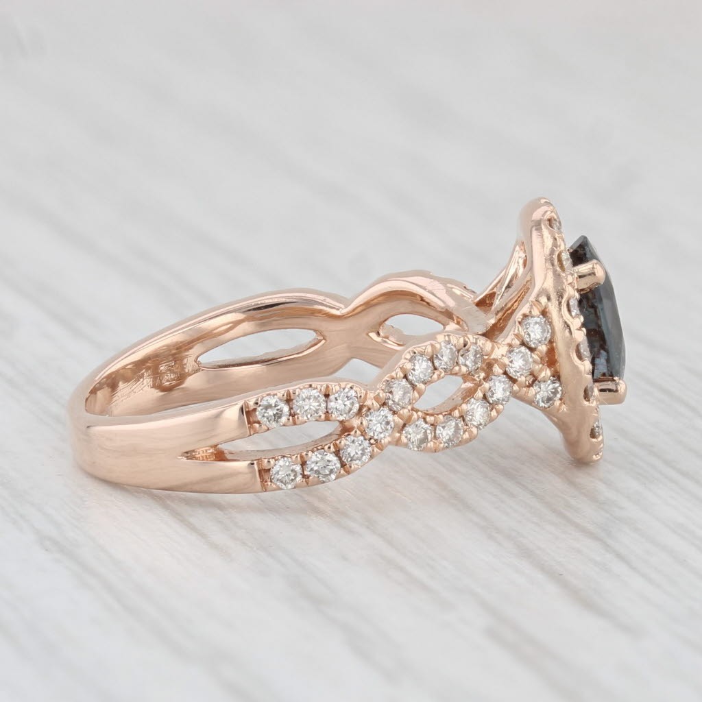 Light Gray Le Vian 1.36ctw Spinel Diamond Halo Ring 14k Rose Gold Size 5 Engagement