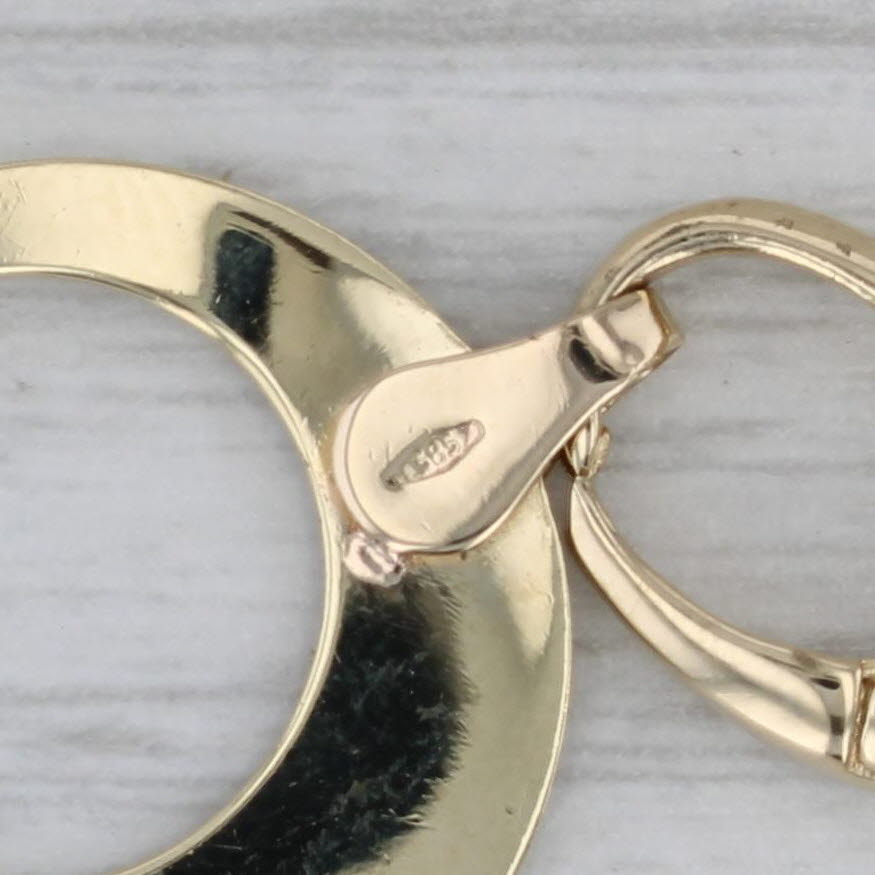 Gray Hammered Linked Circles Bracelet 14k Yellow Gold 7" 21mm