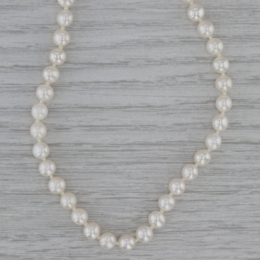 Dark Gray Freshwater Cultured Pearl Single Strand Necklace 14k Gold Clasp 18" 4.8-5.7mm