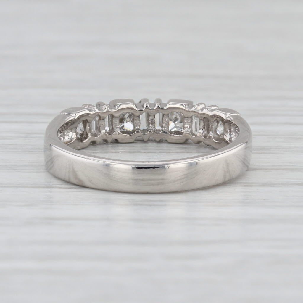 0.88ctw Diamond Platinum Wedding Band 950 Stackable Anniversary Ring