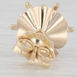 Single Vintage 0.12ctw Round Diamond Buttercup Stud Earrings 14k Yellow Gold