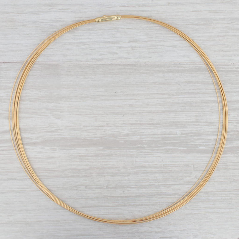 17.75" Collar Necklace 18k Yellow Gold 10 Strand Snap Clasp