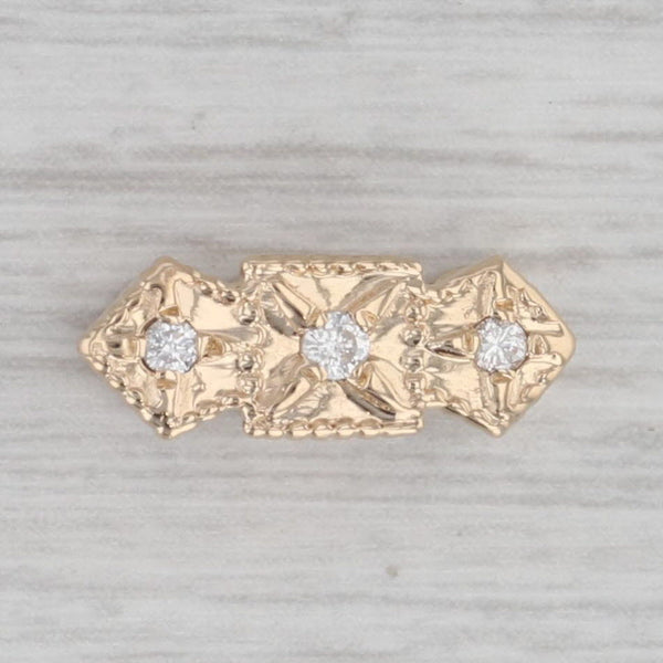 Diamond Accented Slide Bracelet Spacer Charm 14k Gold Vintage Richard Glatter