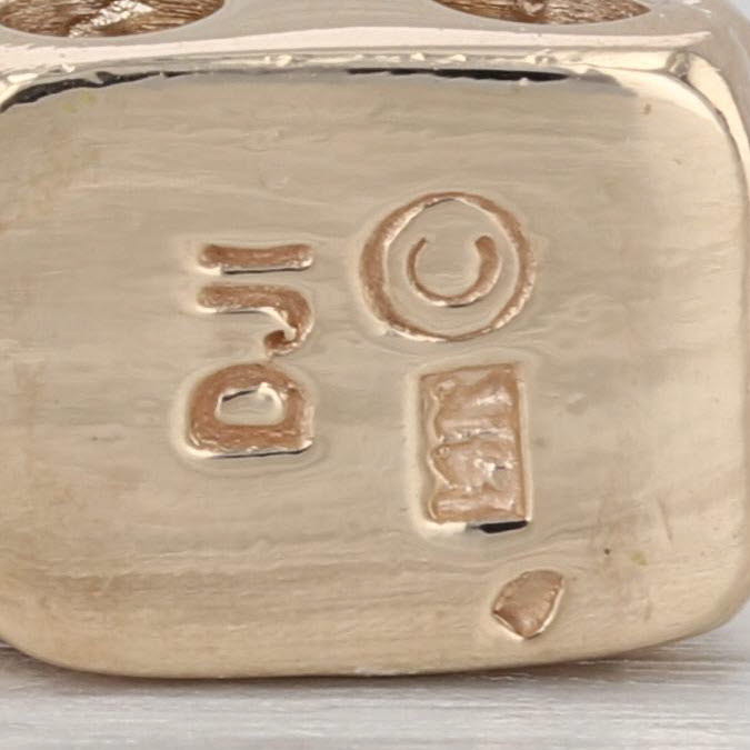 Vintage DJI 0.20ctw Blue Sapphire Slide Bracelet Charm 14k Yellow Gold