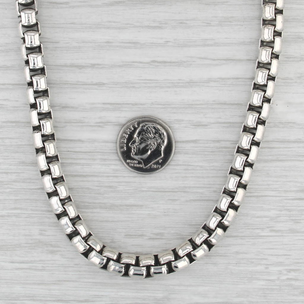 David Yurman Men's Box Chain Necklace Sterling Silver 24" 7mm