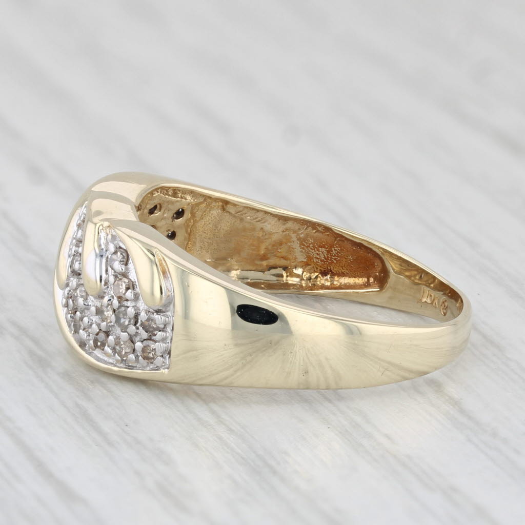 Light Gray 0.20ctw Pave Diamond Ring 10k Yellow Gold Size 8.5