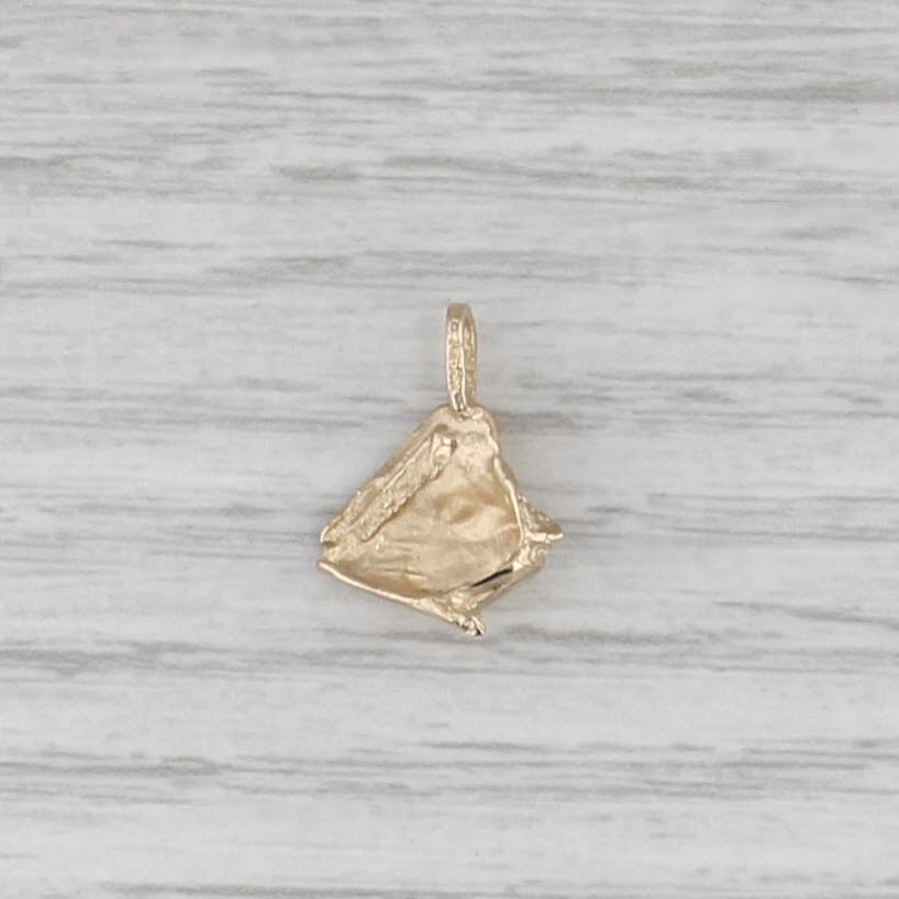 Conch Shell Charm 14k Yellow Gold Small Nautical Drop Pendant