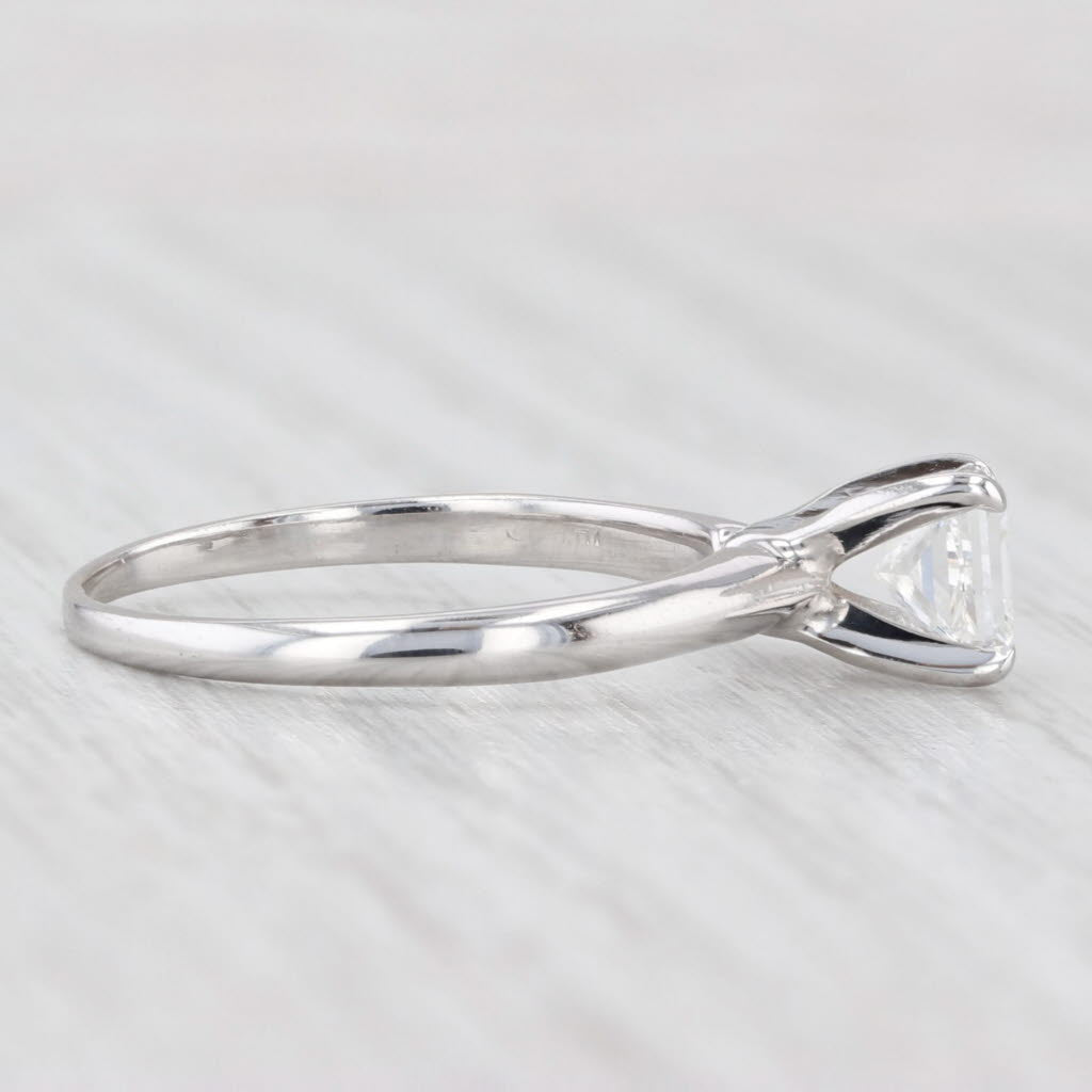Light Gray 0.70ct VS1 Princess Solitaire Engagement Ring 14k White Gold Size 6.5 IGI