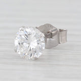 Single Diamond Stud Earring 0.72ct 14k White Gold Round Solitaire
