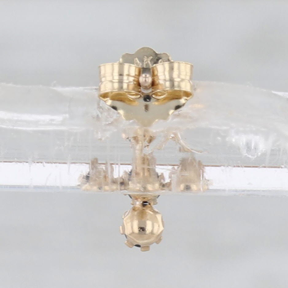Single 0.30ctw Blue Sapphire Cross Stud Earring 14k Yellow Gold Small Stud
