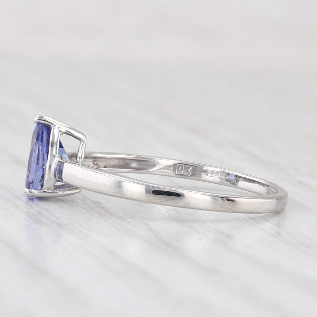 Light Gray 0.74ct Pear Tanzanite Solitaire Ring 10k Gold Size 7 COA Jacque Christie