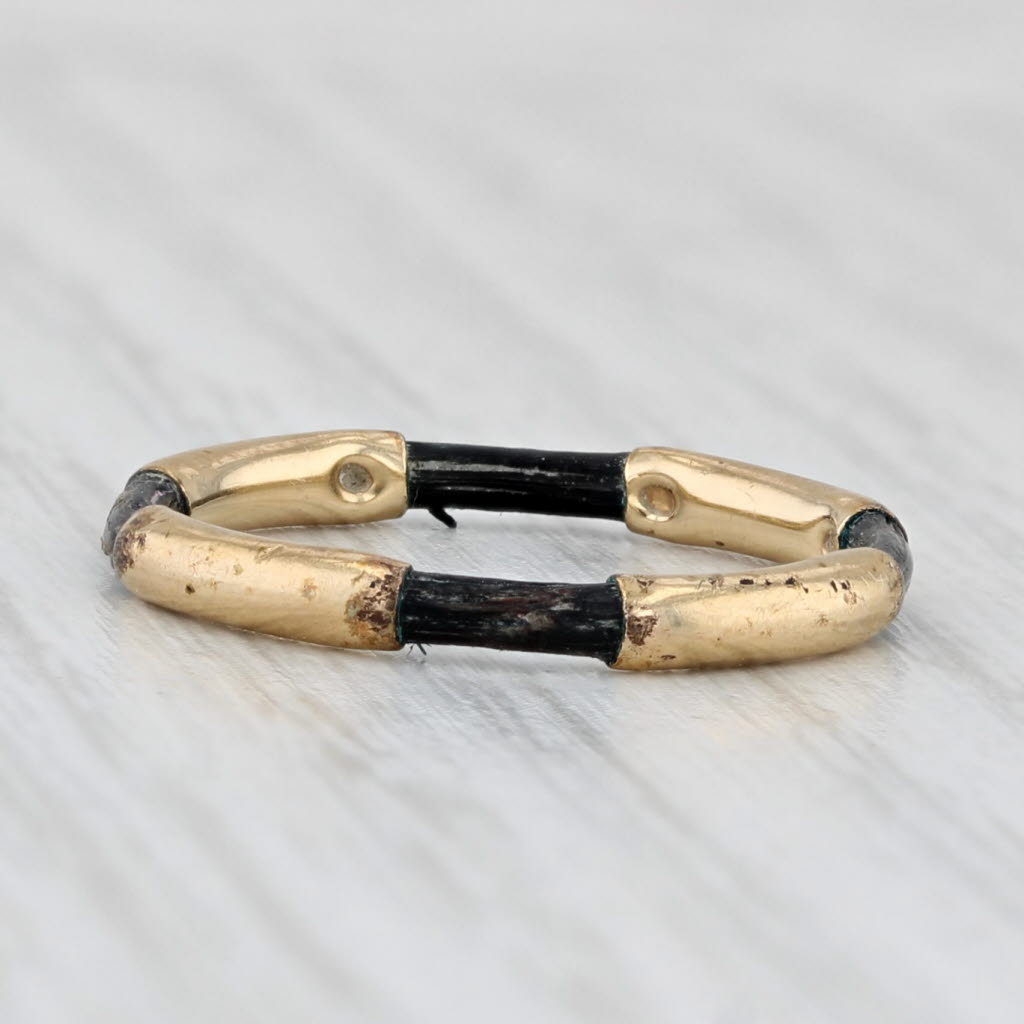 Light Gray Antique Hair Ring 10k Yellow Gold Size 5 Band Stackable