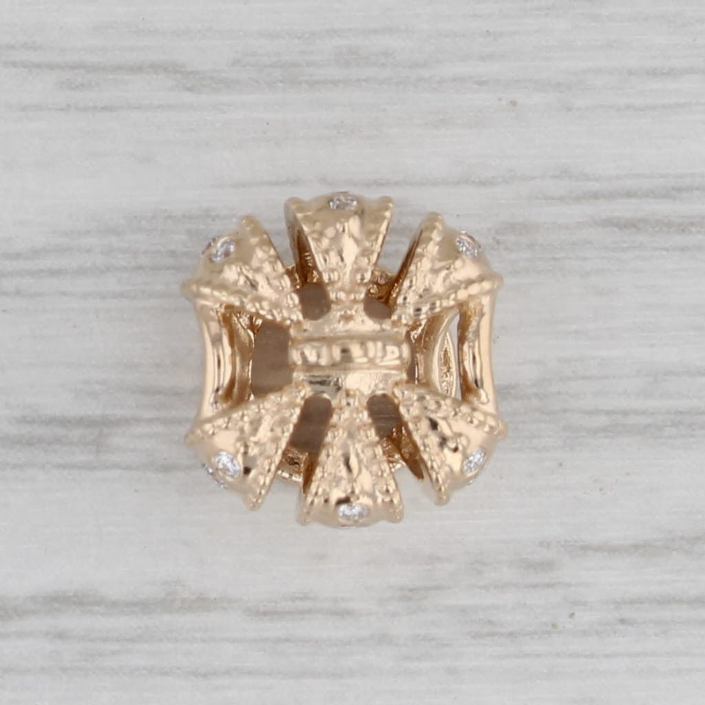 Gray Authentic Pandora Diamond Royal Crown Charm 750453D 14k Gold Retired Bead