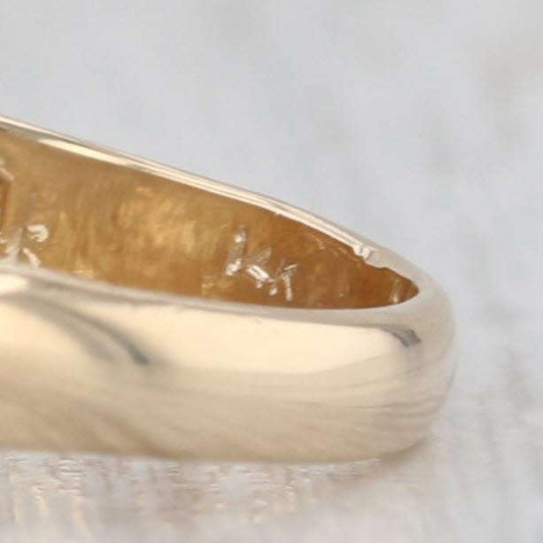Domed Scalloped Croissant Ring 14k Yellow Gold Size 5.75