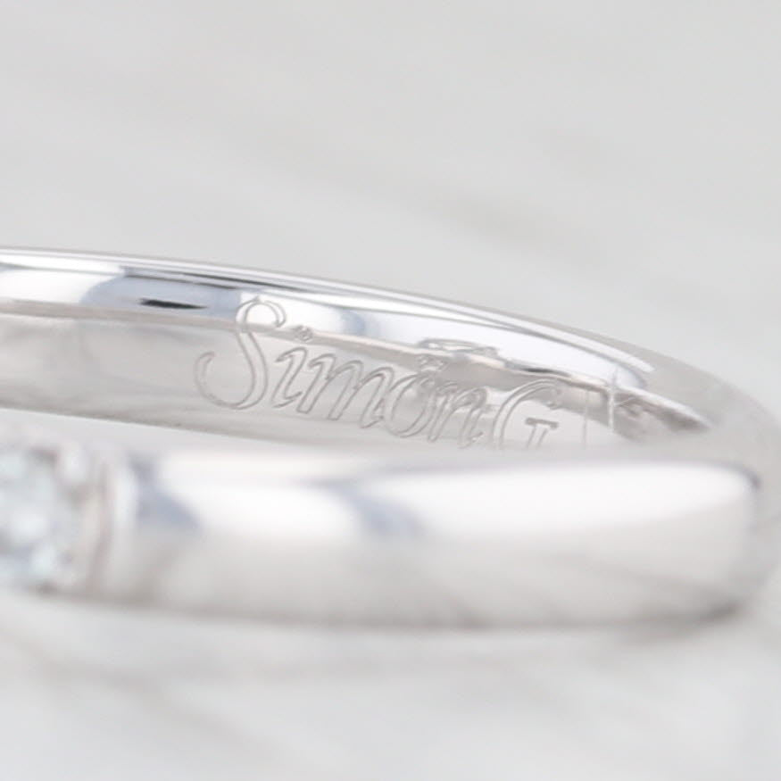 Light Gray New Simon G Semi Mount 0.43ctw Diamond Engagement Ring 18k White Gold Size 6