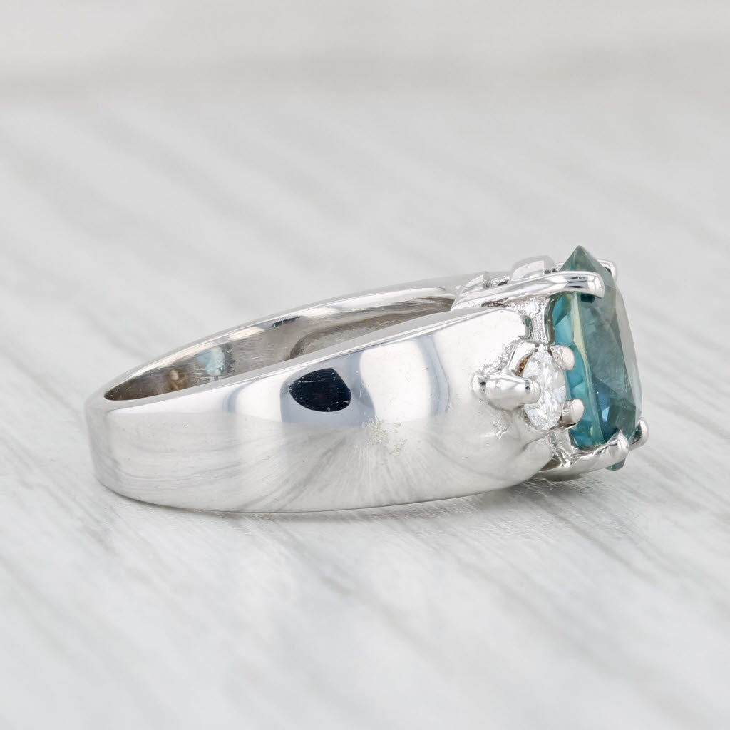 Light Gray 2.70ctw Oval London Blue Sapphire Diamond Ring 14k White Gold Size 4.25