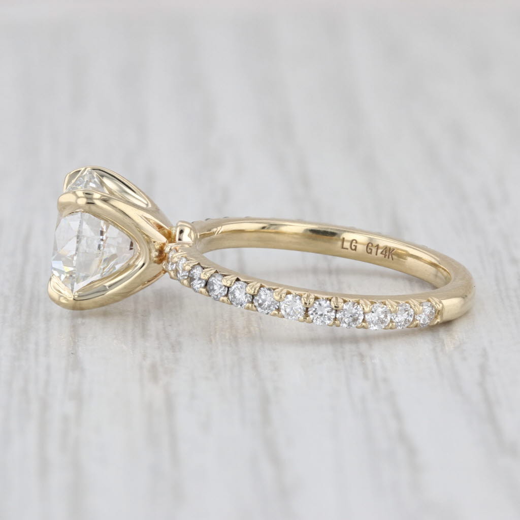 New IGI 3.55ctw Round Lab Grown Diamond Engagement Ring 14k Yellow Gold Size 6.5