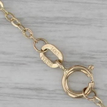 Turquoise Bead Station Necklace 14k Yellow Gold 18.25" Cable Chain Italy