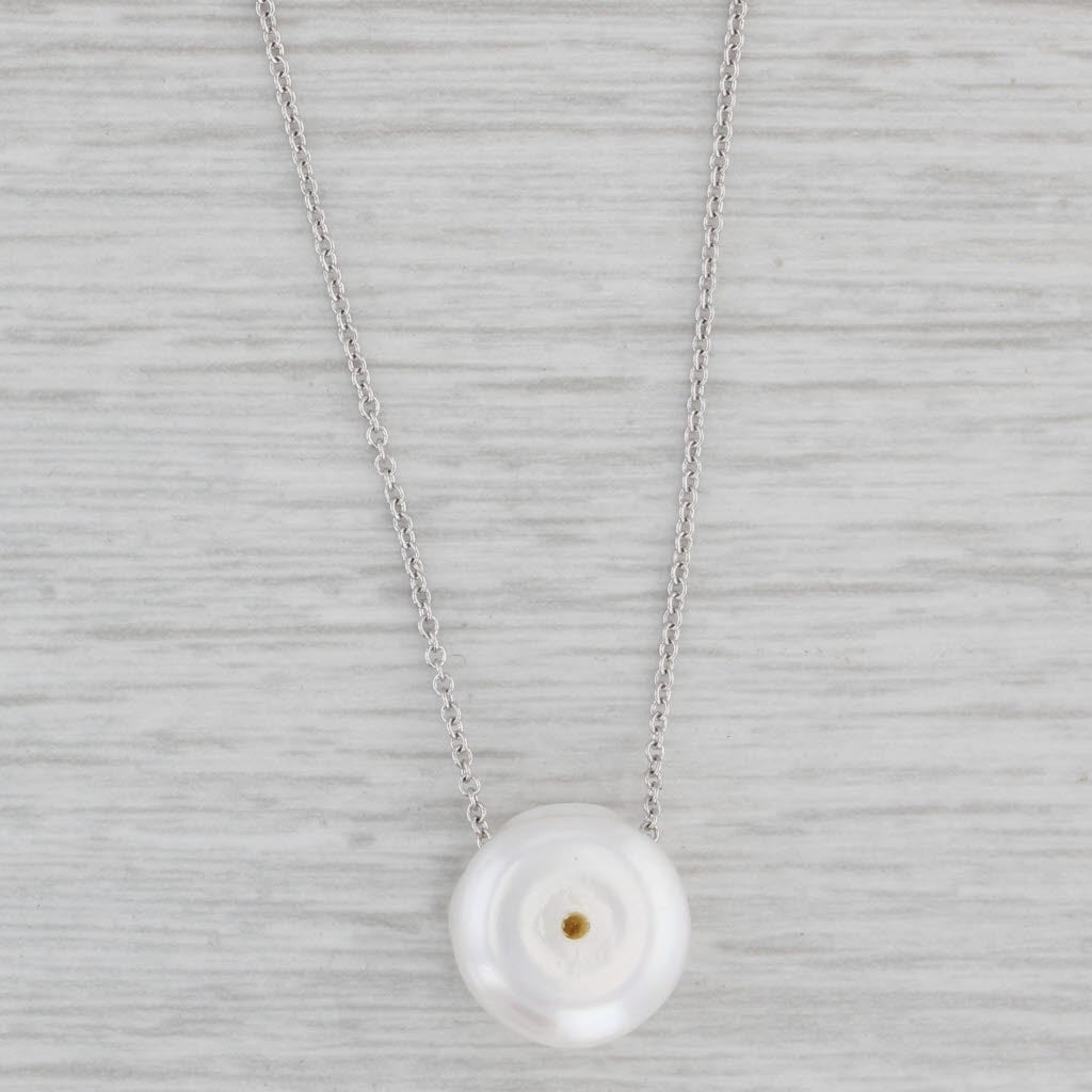 Gray New Galatea Violet Flower Cultured Pearl Amethyst Pendant Necklace 14k Gold 18"