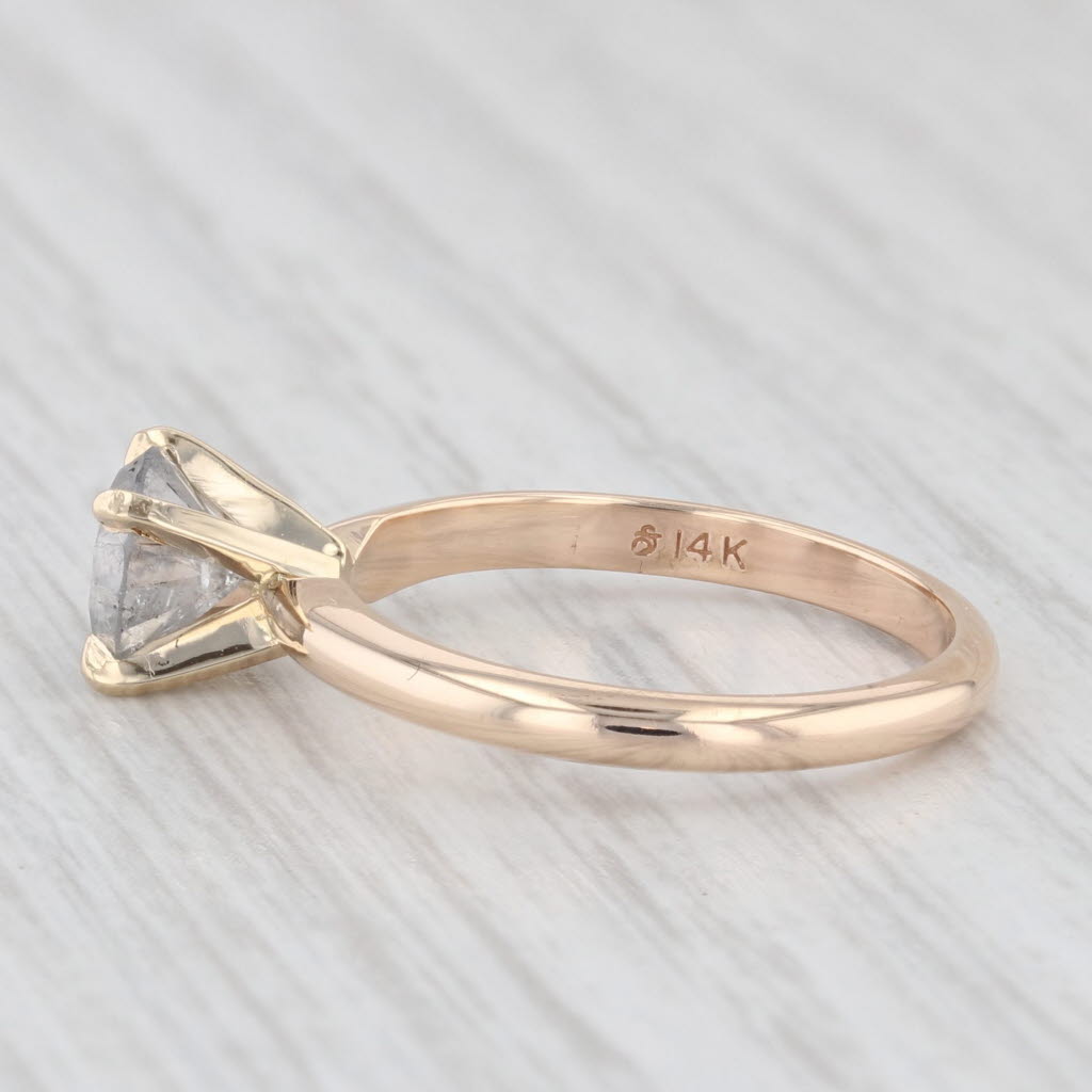 Light Gray 1ct Gray Galaxy Diamond Solitaire Engagement Ring 14k Yellow Gold Size 5.75